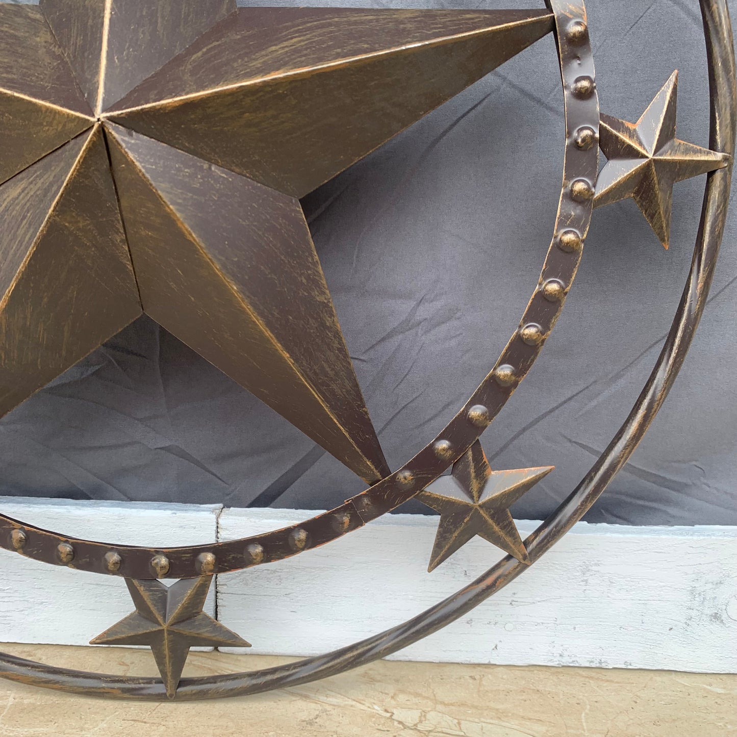 24" MULTI STAR BEADED COLIBROX BARN STAR METAL LONESTAR WESTERN HOME DECOR HANDMADE RUSTIC DARK BRONZE NEW