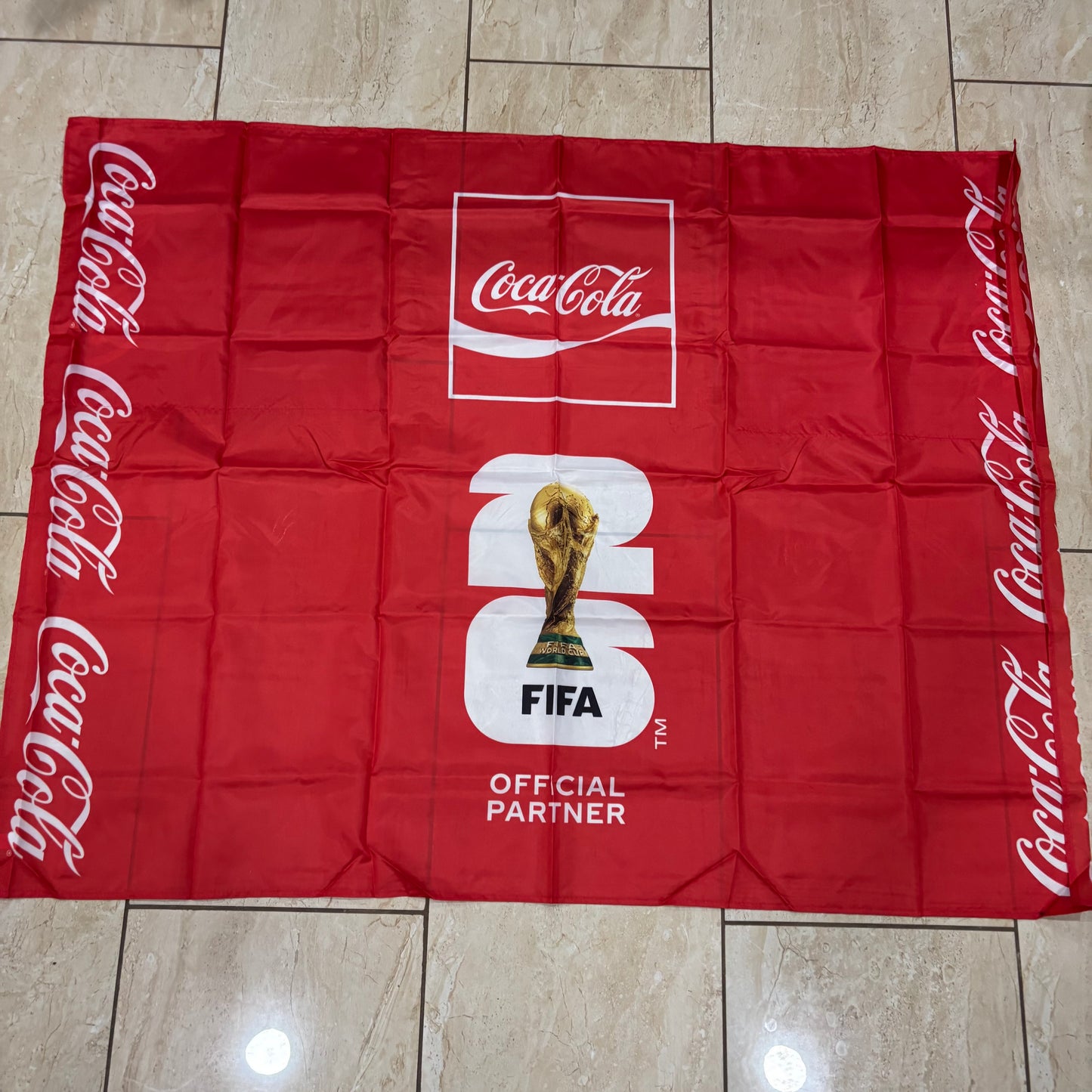 FIFA WORLD CUP 2026 COCACOLA FLAG 3ft x 4ft GENUINE LICENSES WESTEEN HOME DECOR  #EH13731