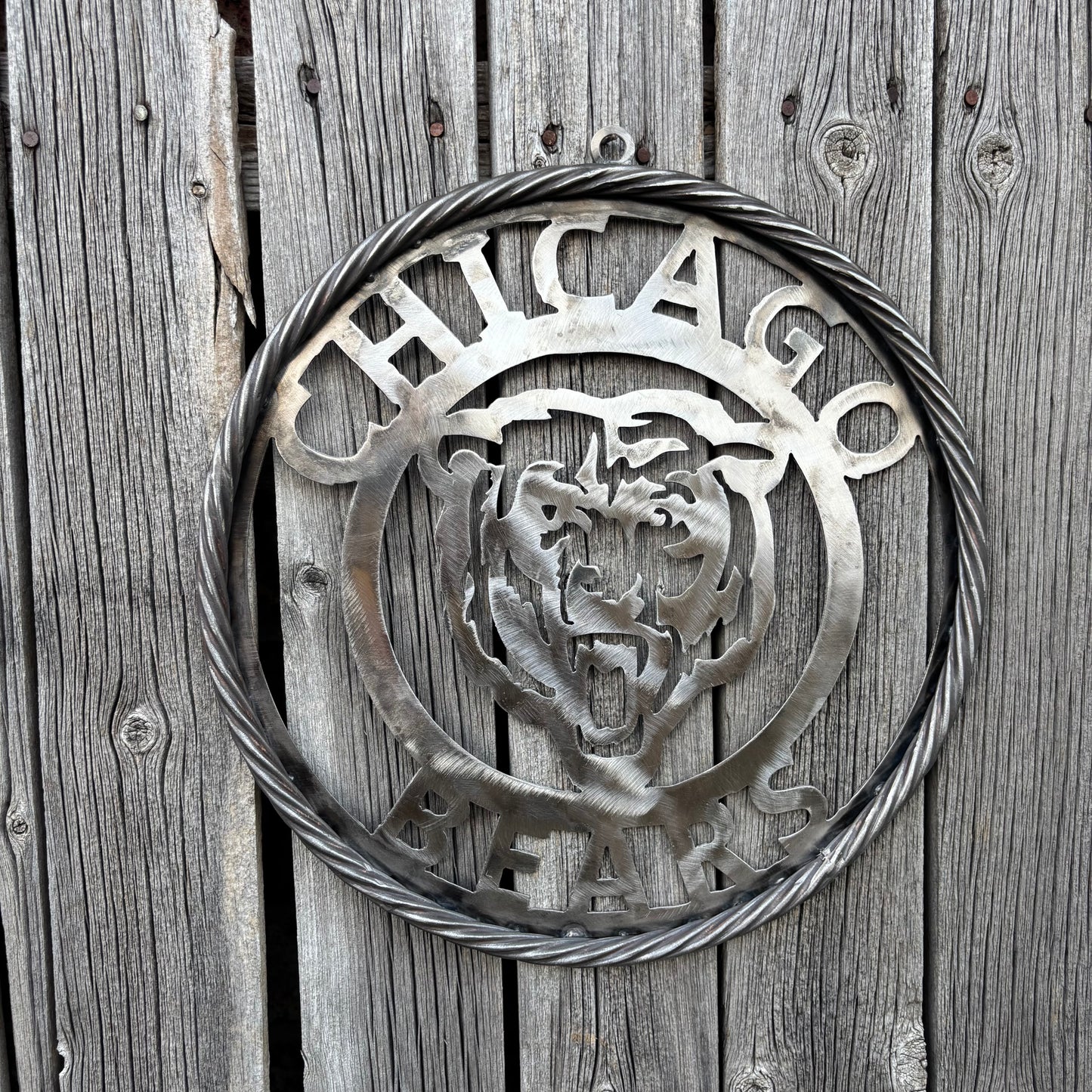 CHICAGO BEARS CUSTOM RAW METAL VINTAGE CRAFT SIGN TEAM HANDMADE STYLE# 3