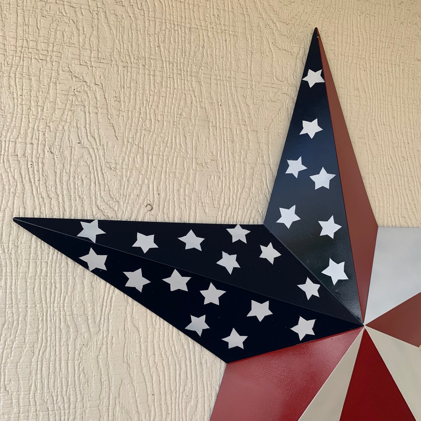 USA FLAG STAR STYLE# 5 RED WHITE & BLUE AMERICANA METAL BARN STAR WALL ART HANDMADE TO ORDER NEW #EH13380