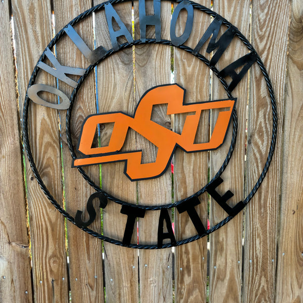 OSU OKLAHOMA STATE COWBOYS METAL CUSTOM VINTAGE TEAM WALL ART HANDMADE CRAFT SIGN