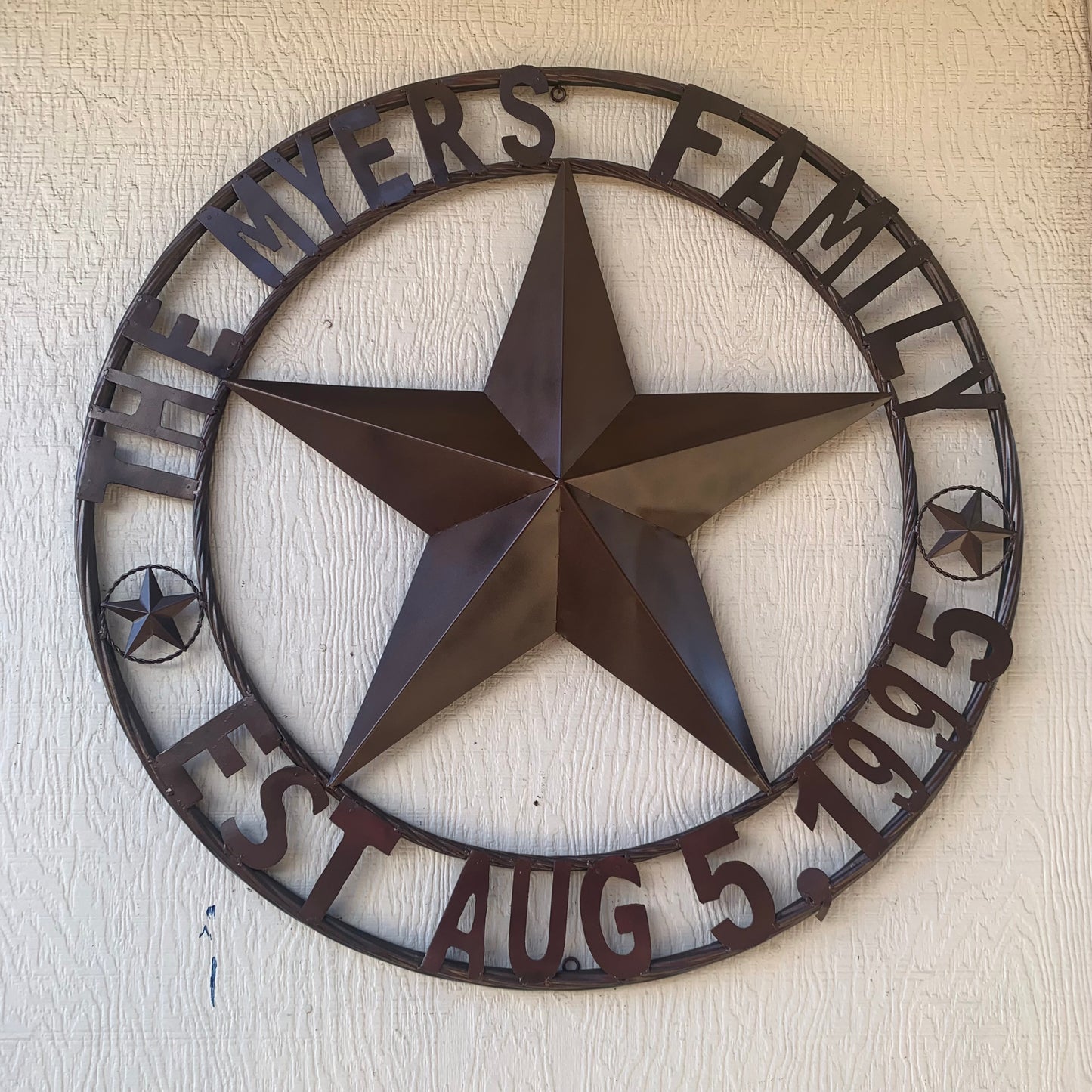 MYERS STYLE YOUR CUSTOM NAME STAR BARN STAR METAL LONE STAR WESTERN HOME DECOR RUSTIC BLACK HANDMADE 24",32",36",50"