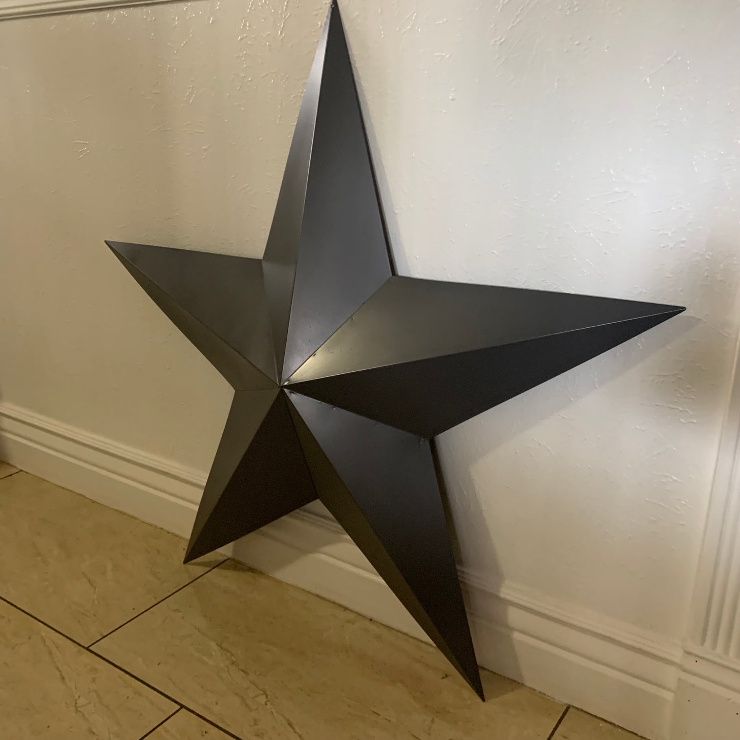 GUN METAL GREY STAR BARN STAR NO RING DAVID STAR 5 POINT WESTERN HOME DECOR HAND PAINTED