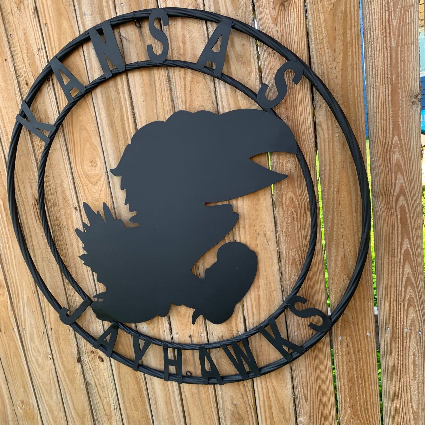 KANSAS JAYHAWKS BLACK CUSTOM METAL VINTAGE CRAFT SIGN WALL ART TEAM SIGN HANDMADE