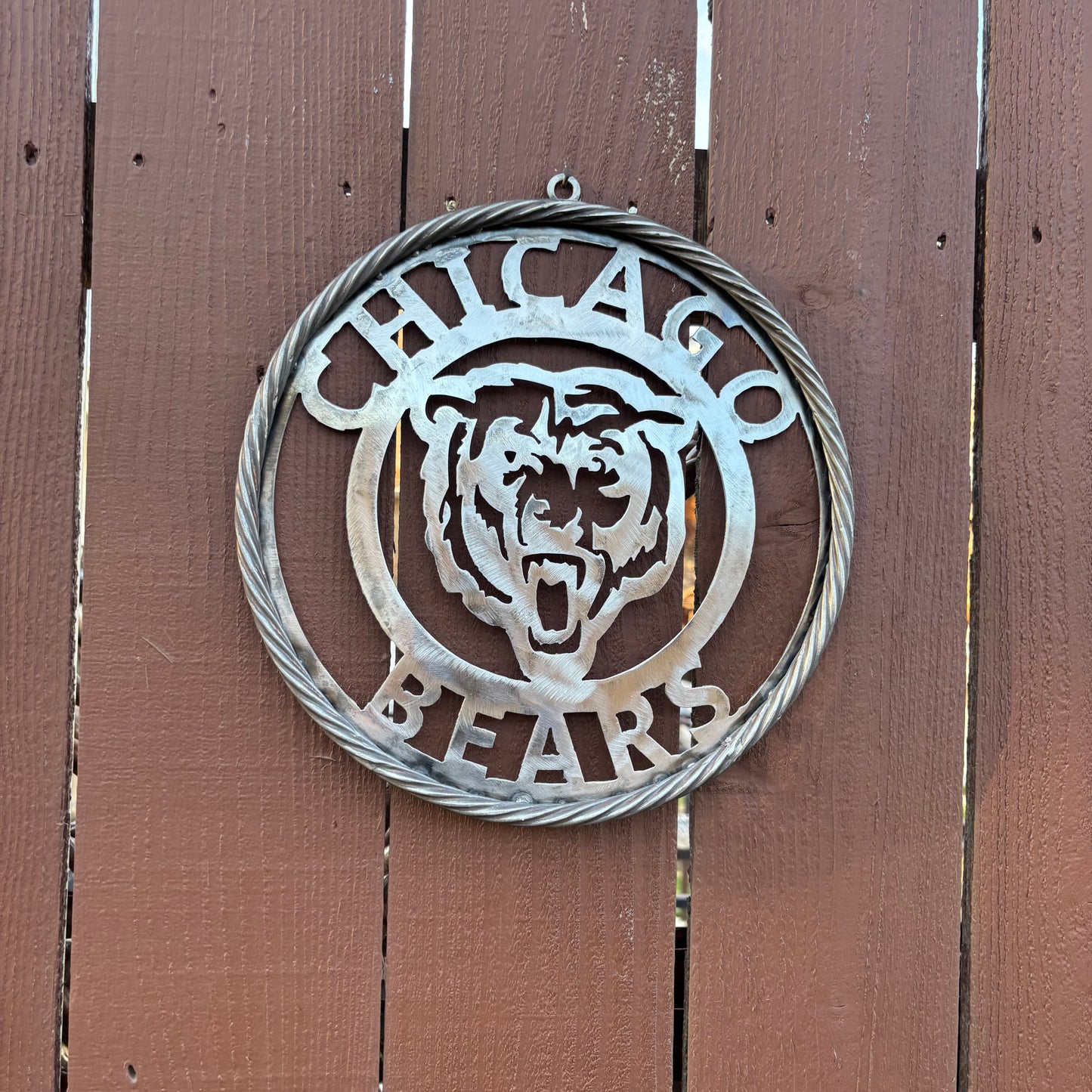 CHICAGO BEARS CUSTOM RAW METAL VINTAGE CRAFT SIGN TEAM HANDMADE STYLE# 3