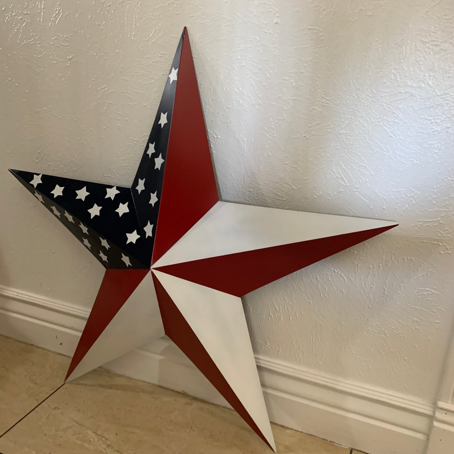 USA FLAG STAR STYLE# 5 RED WHITE & BLUE AMERICANA METAL BARN STAR WALL ART HANDMADE TO ORDER NEW #EH13380