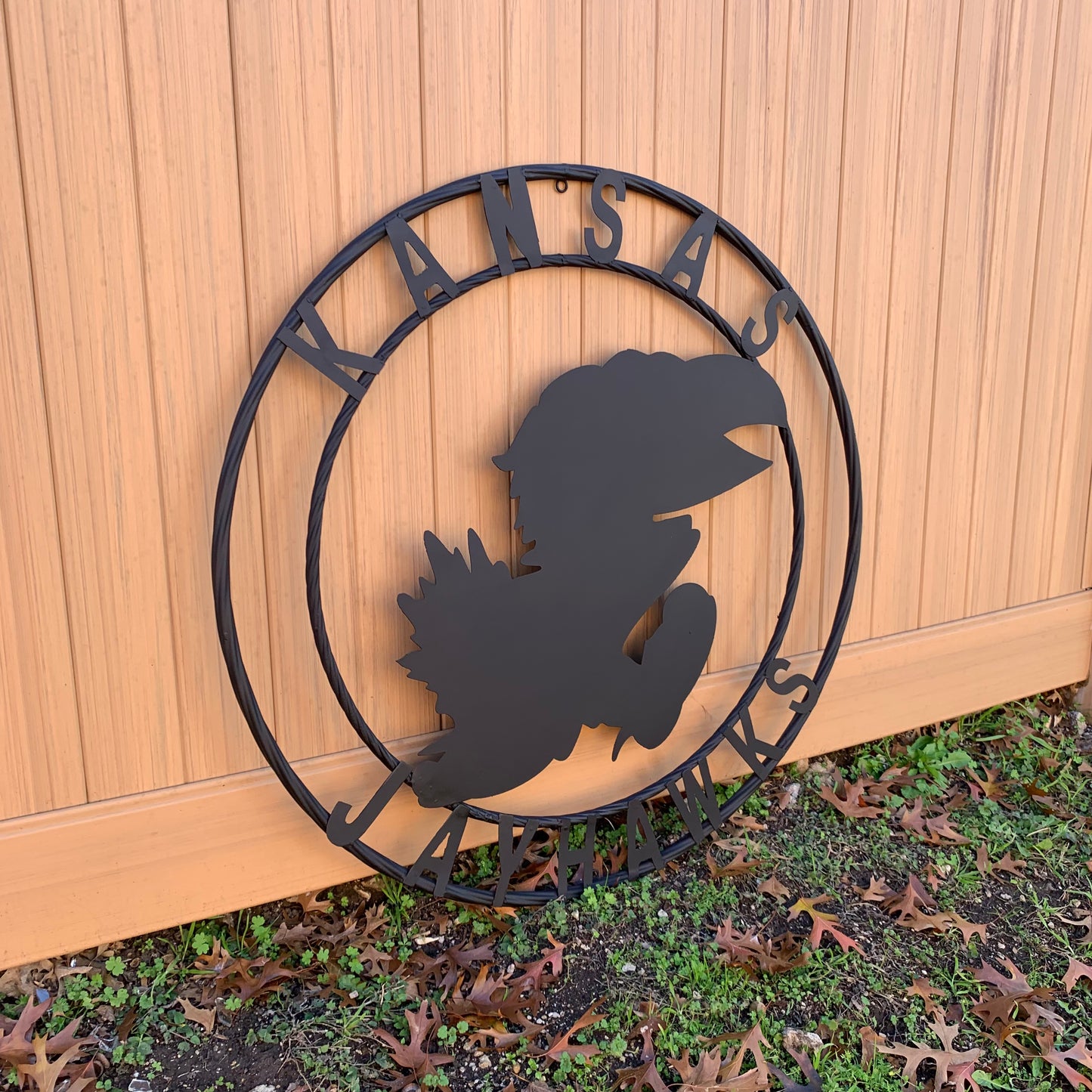 KANSAS JAYHAWKS BLACK CUSTOM METAL VINTAGE CRAFT SIGN WALL ART TEAM SIGN HANDMADE