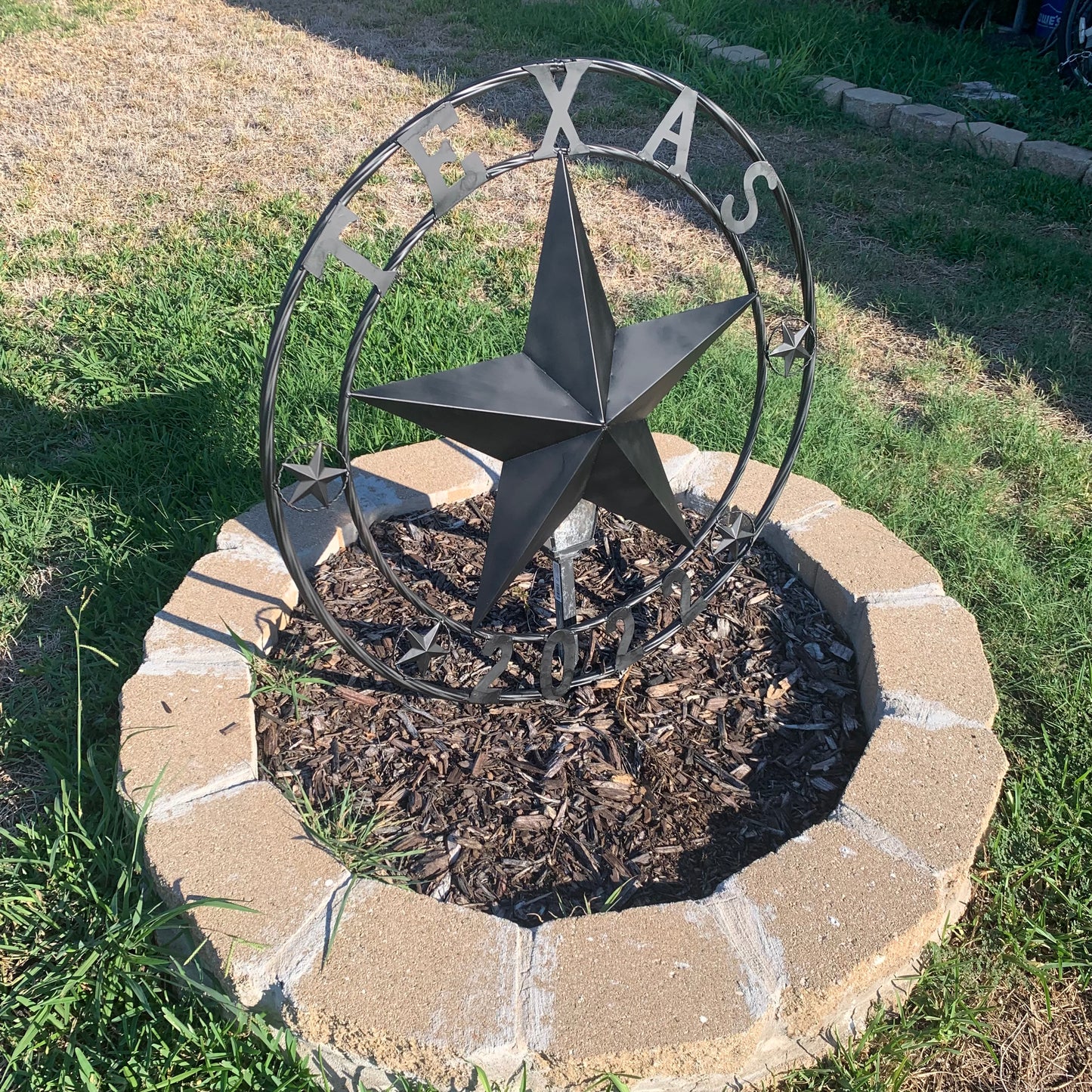 TEXAS 2022 STYLE CUSTOM NAME STAR BARN METAL LONE STAR 3d TWISTED ROPE RING WESTERN HOME DECOR RUSTIC  BLACK HANDMADE 24",32",34",36",40",42",44",46",50"