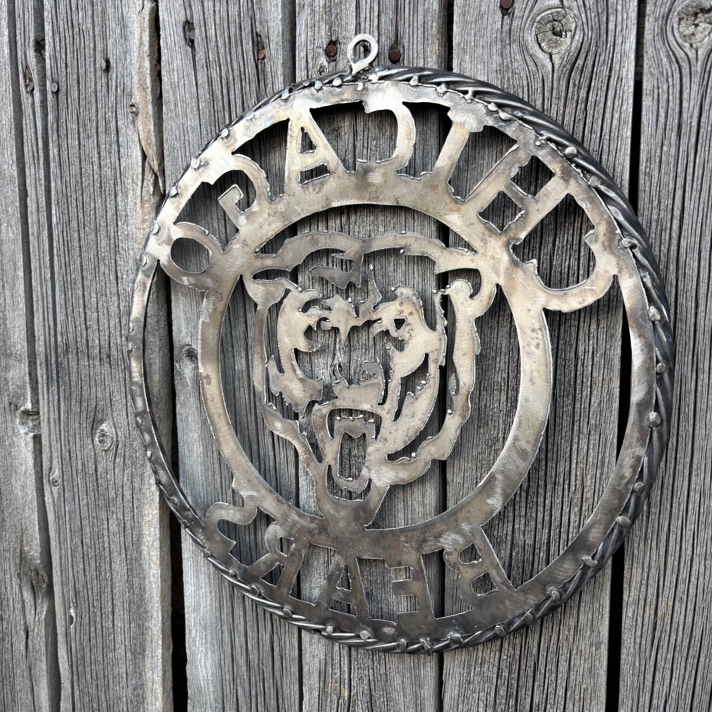CHICAGO BEARS CUSTOM RAW METAL VINTAGE CRAFT SIGN TEAM HANDMADE STYLE# 3