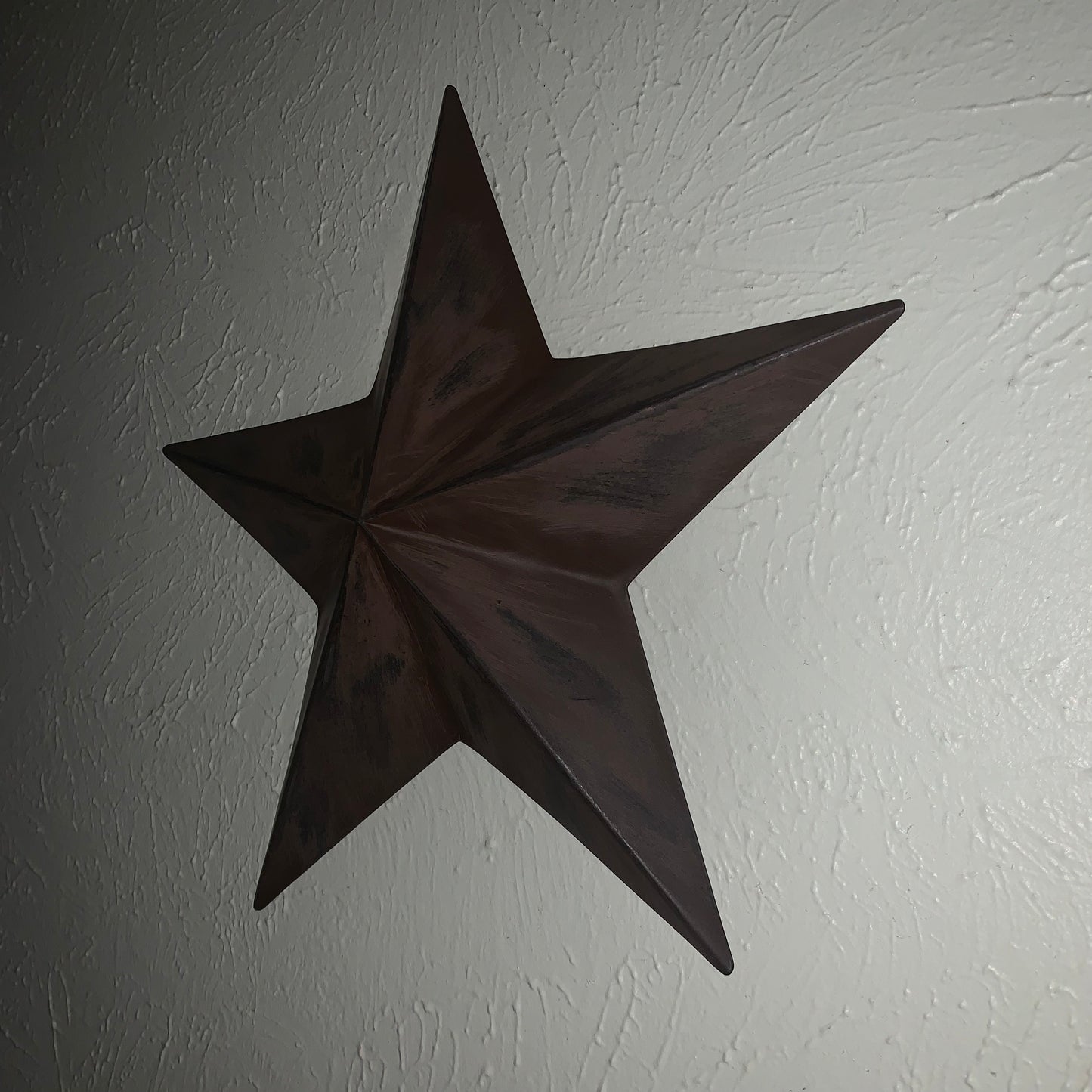 DISTRESSED BROWN TWO TONE BARN STAR METAL ART WESTERN HOME DECOR HANDMADE NEW