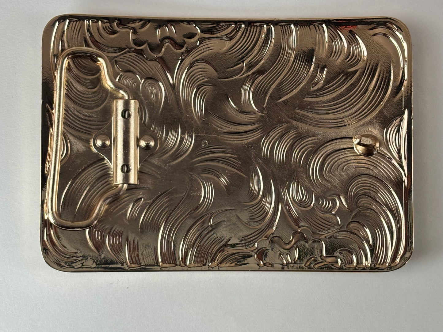 COWBOY PRAYER BELT BUCKLE GOLD WESTERN METAL BUCKLE FASHION ART 4.5" X 3.5"  #EH13230