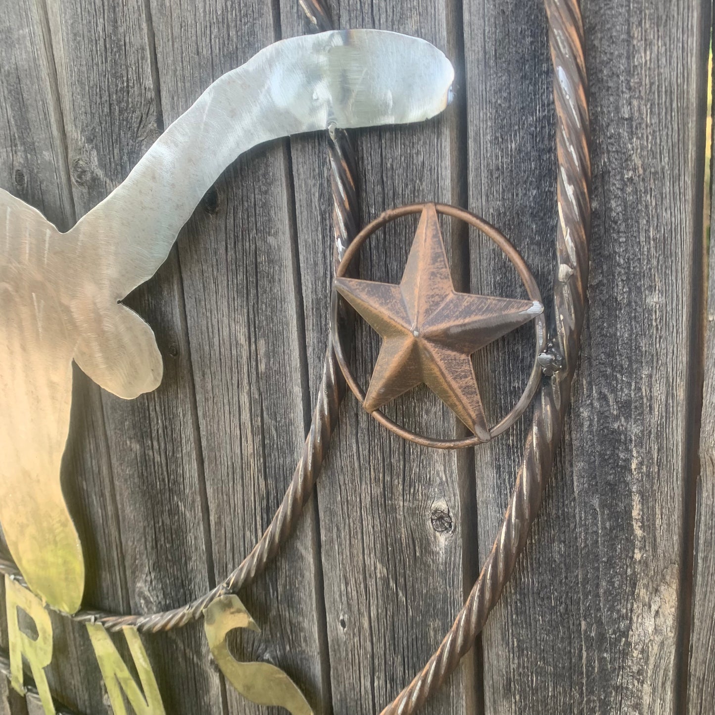 HOOKEM HORNS & LONE STAR TEXAS LONGHORNS HOOK EM RAW METAL UNPAINTED CUSTOM VINTAGE CRAFT WALL ART TEAM SIGN HANDMADE
