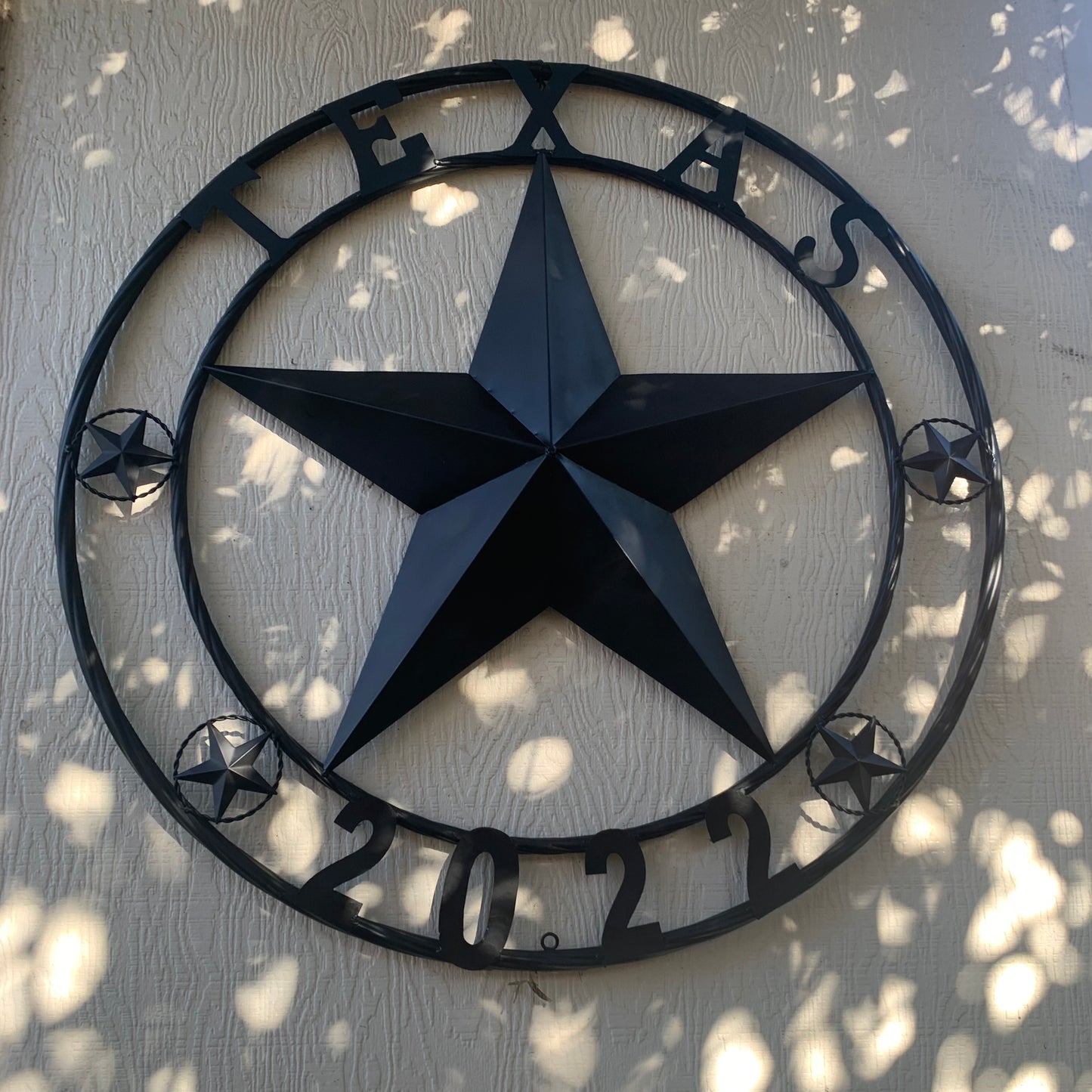 TEXAS 2022 STYLE CUSTOM NAME STAR BARN METAL LONE STAR 3d TWISTED ROPE RING WESTERN HOME DECOR RUSTIC  BLACK HANDMADE 24",32",34",36",40",42",44",46",50"