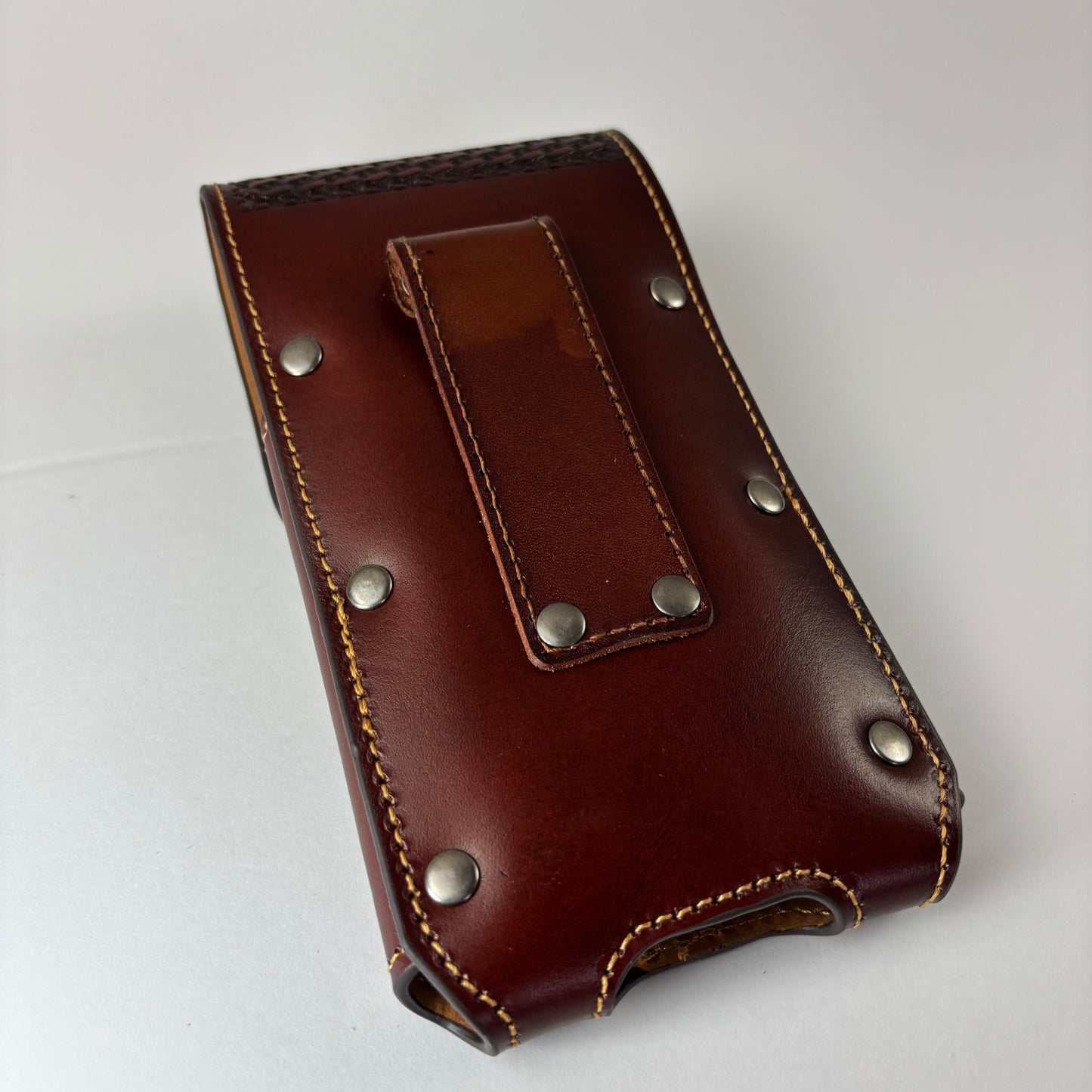 7" PLAIN FLORAL LEATHER HOLSTER BROWN STAR POUCH EXTRA LARGE  BELT LOOP CELL PHONE CASE UNIVERSAL OVERSIZE