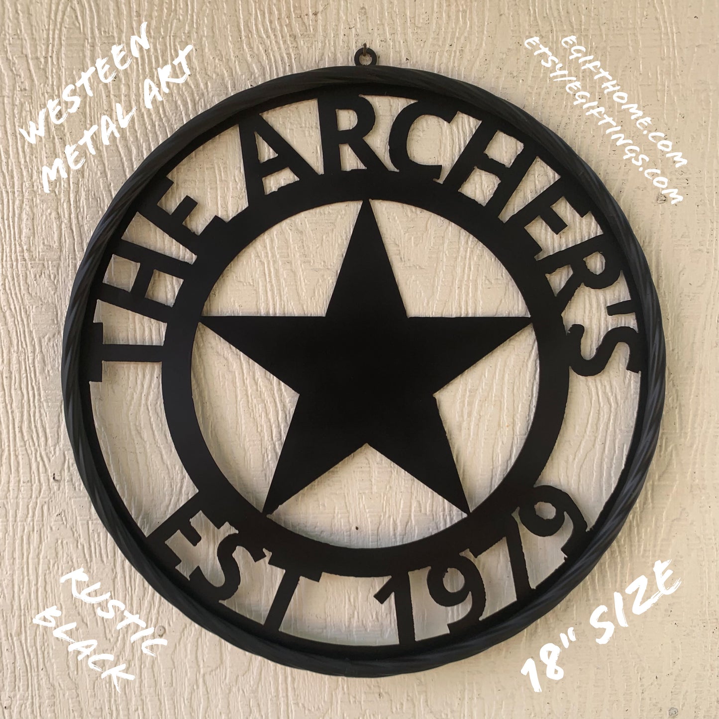 ARCHER STYLE YOUR CUSTOM NAME LASERCUT METAL SIGN WESTERN HOME DECOR HANDMADE ART