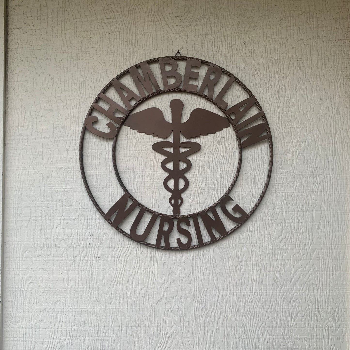 CHAMBERLAIN NURSING STYLE CUSTOM NAME SIGN MEDICAL LOGO HANDMADE