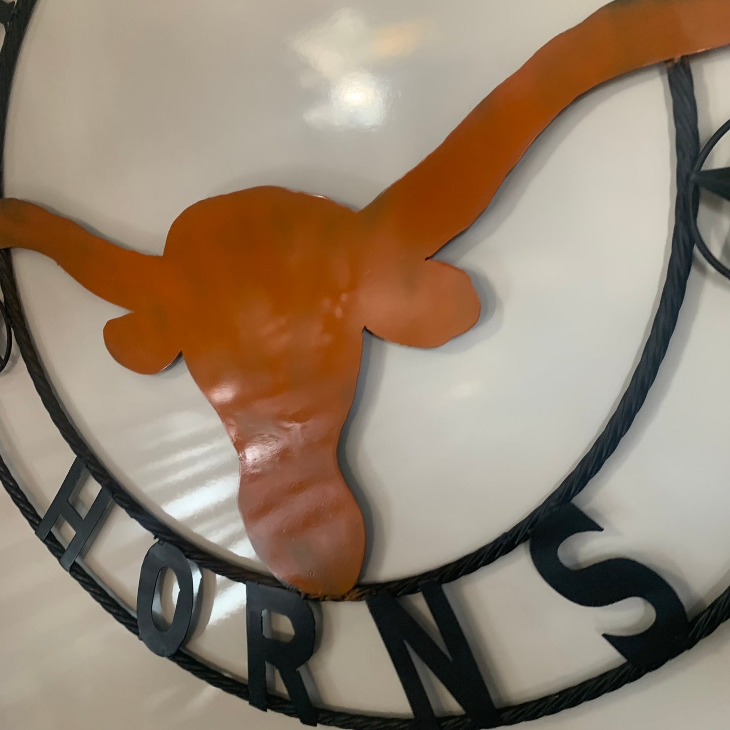 HOOKEM HORNS WITH LONE STAR TEXAS LONGHORNS HOOK EM METAL CUSTOM VINTAGE CRAFT WALL ART TEAM SIGN HANDMADE