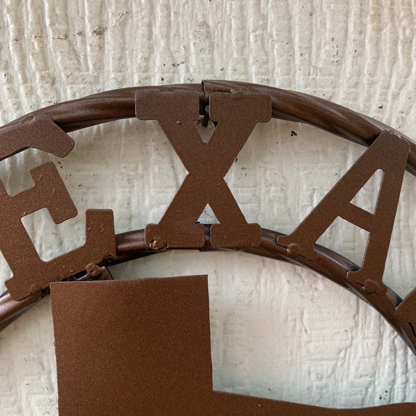 12" STATE OF TEXAS MAP RUSTIC BRONZE TWISTED RING METAL SIGN WESTERN HOME DECOR HANDMADE NEW
