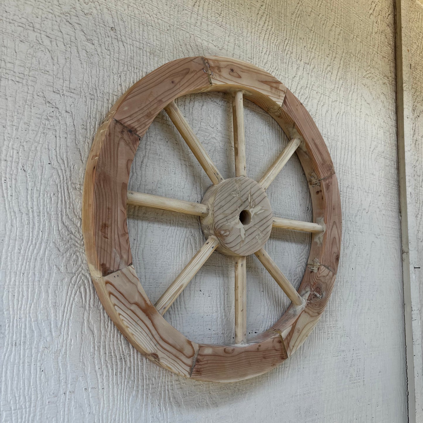 DECORATIVE WAGON WHEEL WOOD WALL ART WESTERN HOME DECOR HANDMADE TEXAS USA