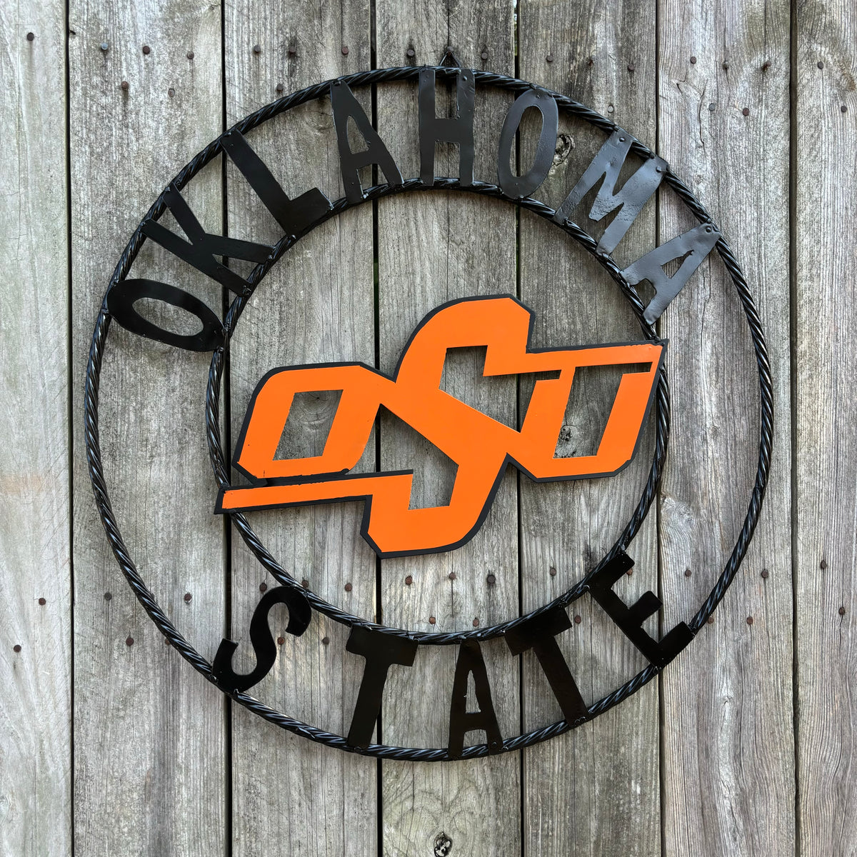 OSU OKLAHOMA STATE COWBOYS METAL CUSTOM VINTAGE TEAM WALL ART HANDMADE CRAFT SIGN