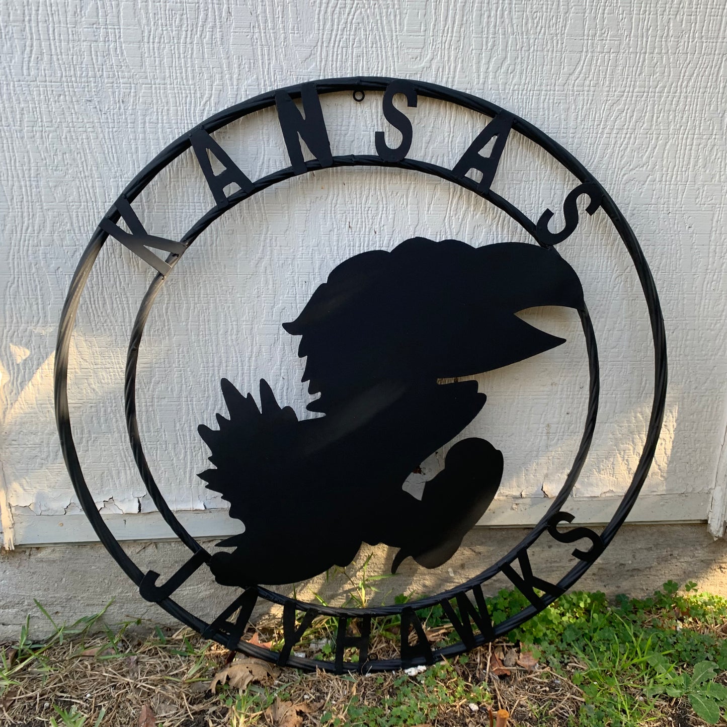 KANSAS JAYHAWKS BLACK CUSTOM METAL VINTAGE CRAFT SIGN WALL ART TEAM SIGN HANDMADE
