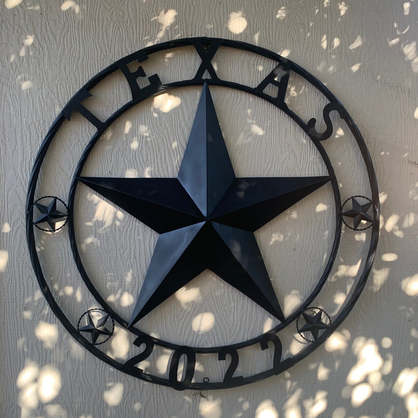 TEXAS 2022 STYLE CUSTOM NAME STAR BARN METAL LONE STAR 3d TWISTED ROPE RING WESTERN HOME DECOR RUSTIC  BLACK HANDMADE 24",32",34",36",40",42",44",46",50"
