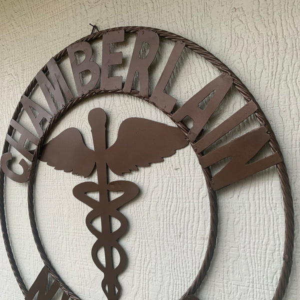 CHAMBERLAIN NURSING STYLE CUSTOM NAME SIGN MEDICAL LOGO HANDMADE