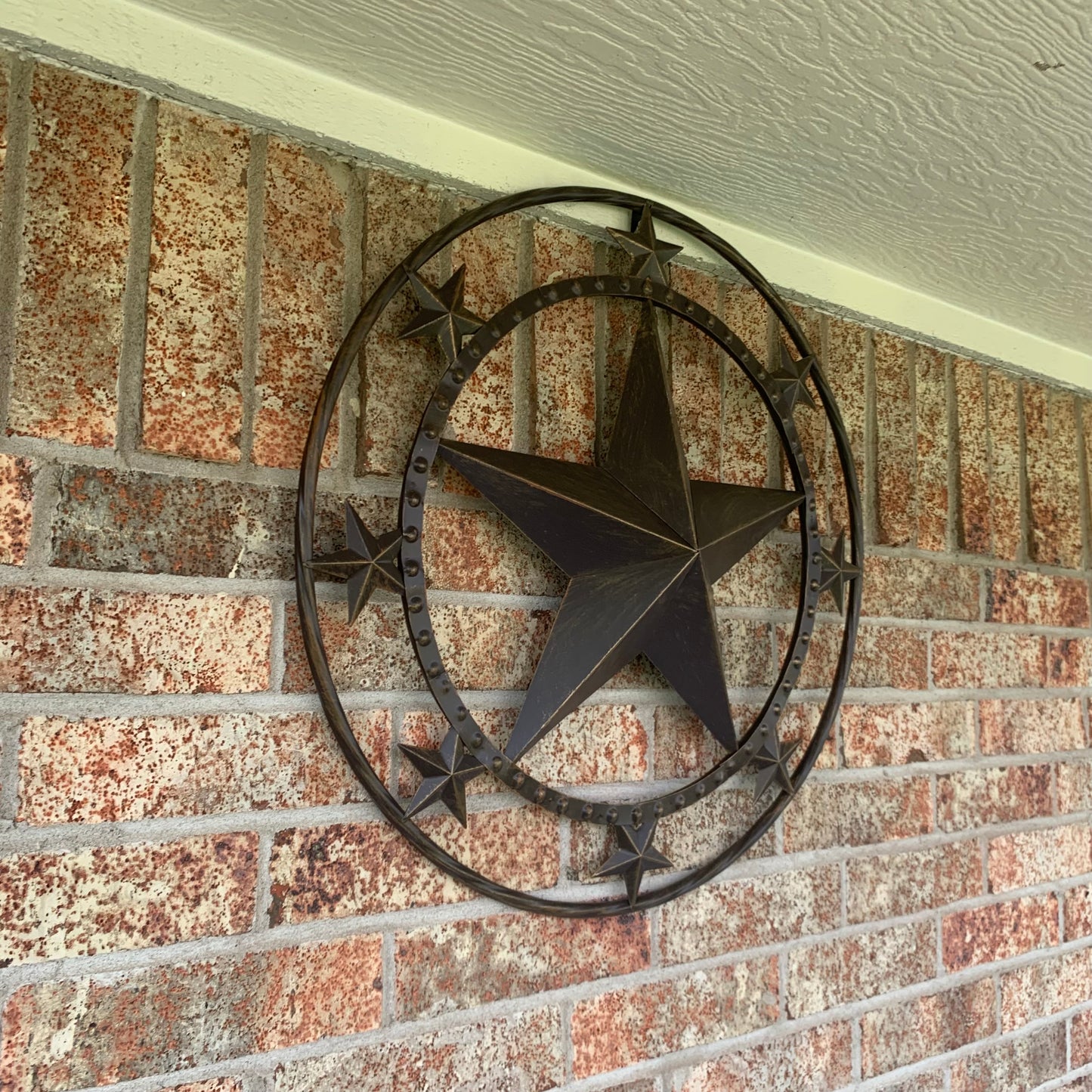 24" MULTI STAR BEADED COLIBROX BARN STAR METAL LONESTAR WESTERN HOME DECOR HANDMADE RUSTIC DARK BRONZE NEW