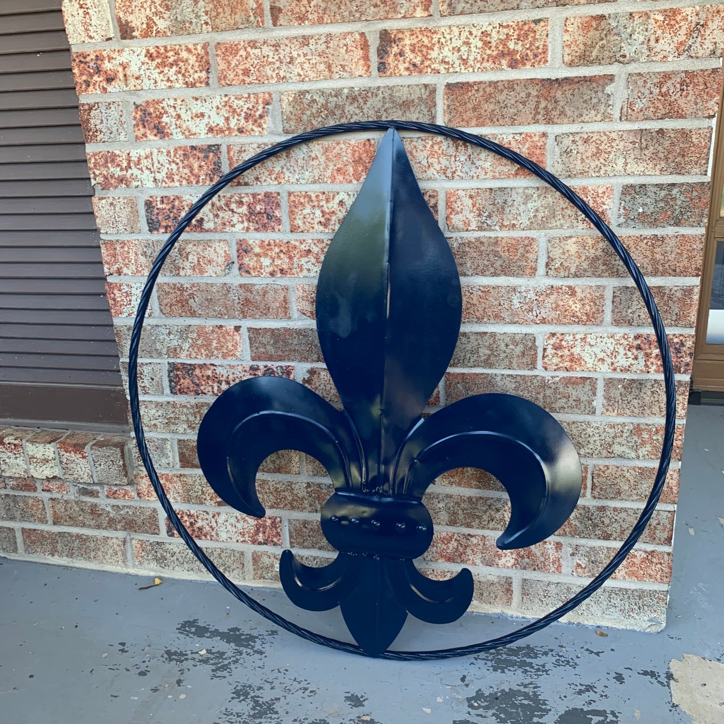 NAVY BLUE 24",36" FLEUR DE LIS METAL WALL ART SIGN WESTERN HOME DECOR HANDMADE NEW #EH10764