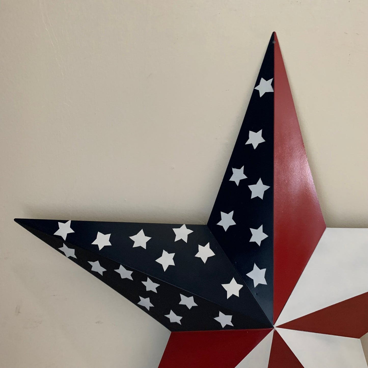 USA FLAG STAR STYLE# 5 RED WHITE & BLUE AMERICANA METAL BARN STAR WALL ART HANDMADE TO ORDER NEW #EH13380