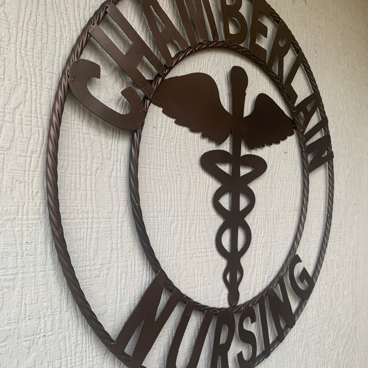 CHAMBERLAIN NURSING STYLE CUSTOM NAME SIGN MEDICAL LOGO HANDMADE