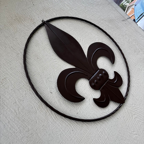 FLEUR DE LIS BRONZE METAL WALL ART SIGN WESTERN HOME DECOR HANDMADE NEW 12",18",24",32"