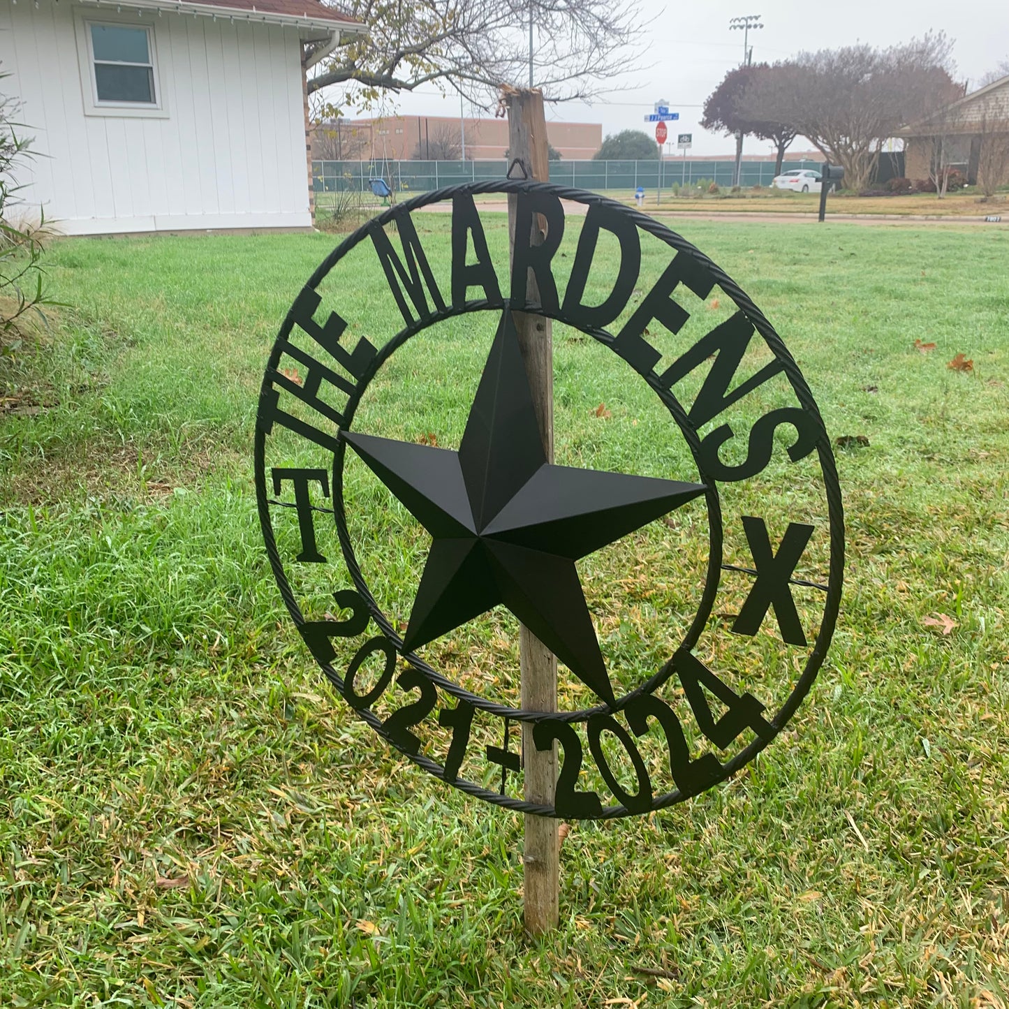 MARDENS STYLE CUSTOM NAME STAR BARN METAL STAR 3d TWISTED ROPE RING WESTERN HOME DECOR RUSTIC BLACK HANDMADE 24",32",36",50"