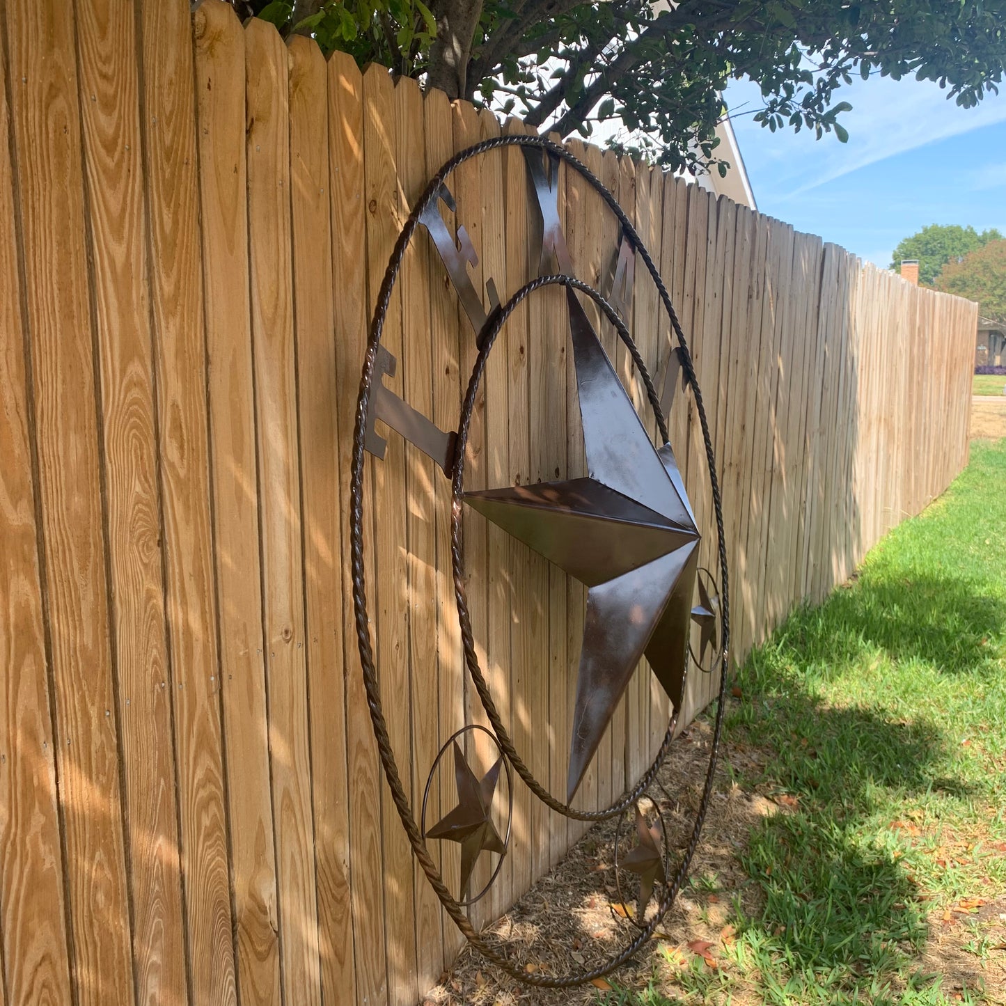 6 FOOT TEXAS LONE STAR GIANT LARGE OVERSIZE BARN STAR METAL RUSTIC BRONZE COPPER WALL ART WESTERN HOME DECOR HANDMADE NEW EH10523