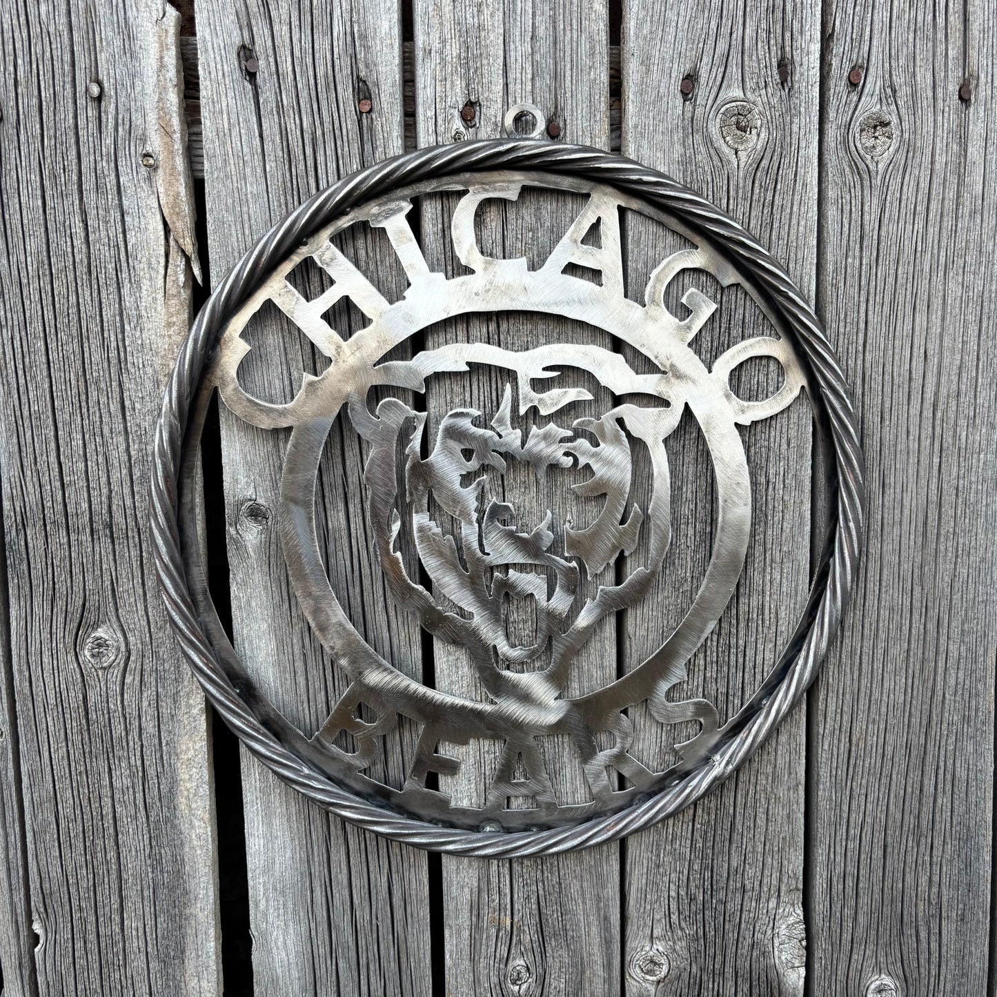 CHICAGO BEARS CUSTOM RAW METAL VINTAGE CRAFT SIGN TEAM HANDMADE STYLE# 3