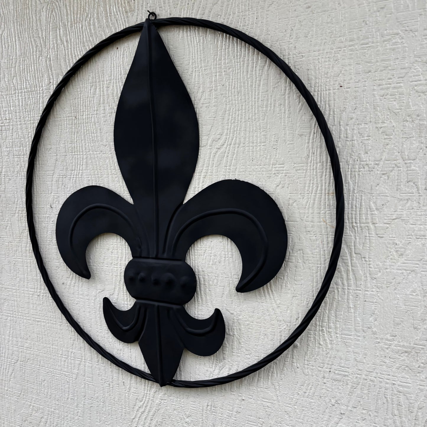 FLEUR DE LIS BLACK FLAT METAL WALL ART SIGN WESTERN HOME DECOR HANDMADE NEW 12",18",24",32"