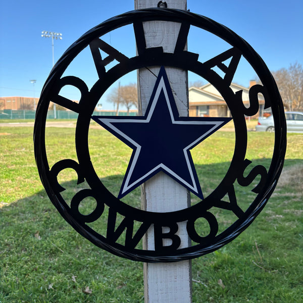 18",24",36" DALLAS COWBOYS METAL WALL ART WESTERN HOME DECOR VINTAGE RUSTIC BRONZE NEW #EH12316