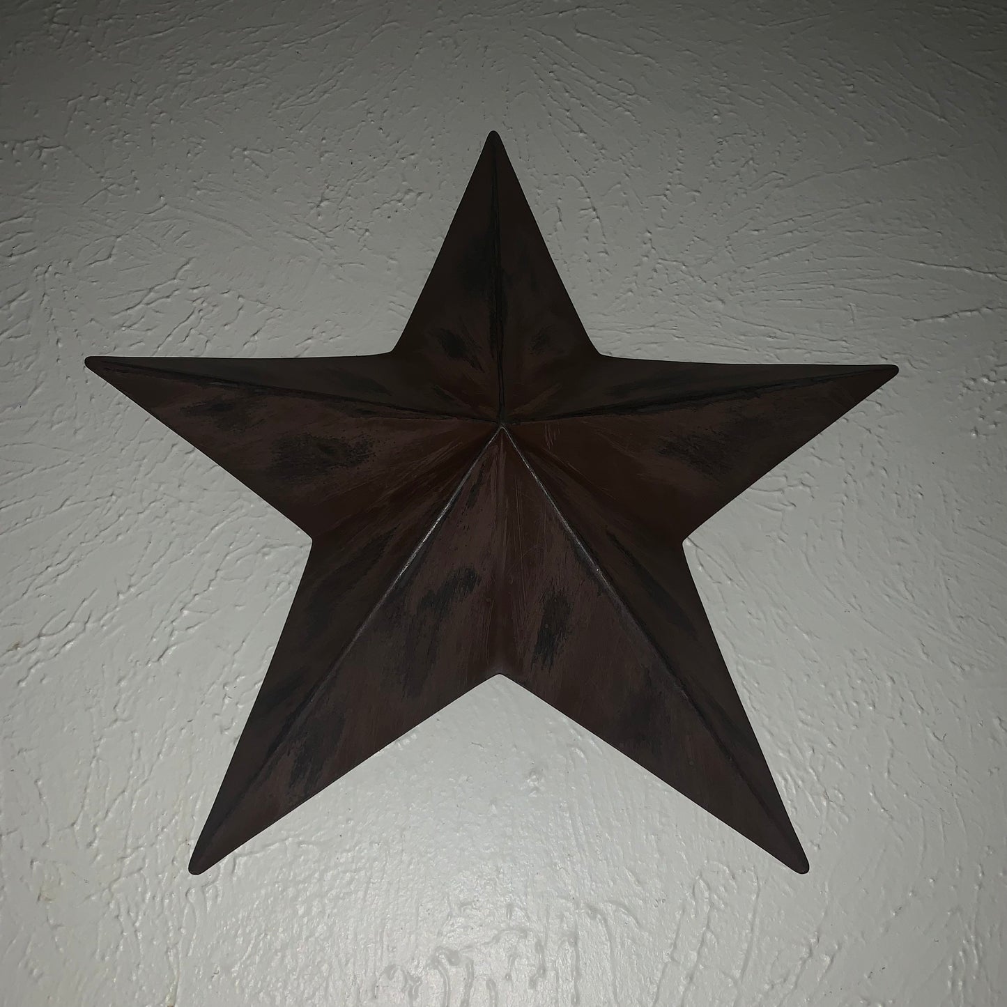 DISTRESSED BROWN TWO TONE BARN STAR METAL ART WESTERN HOME DECOR HANDMADE NEW