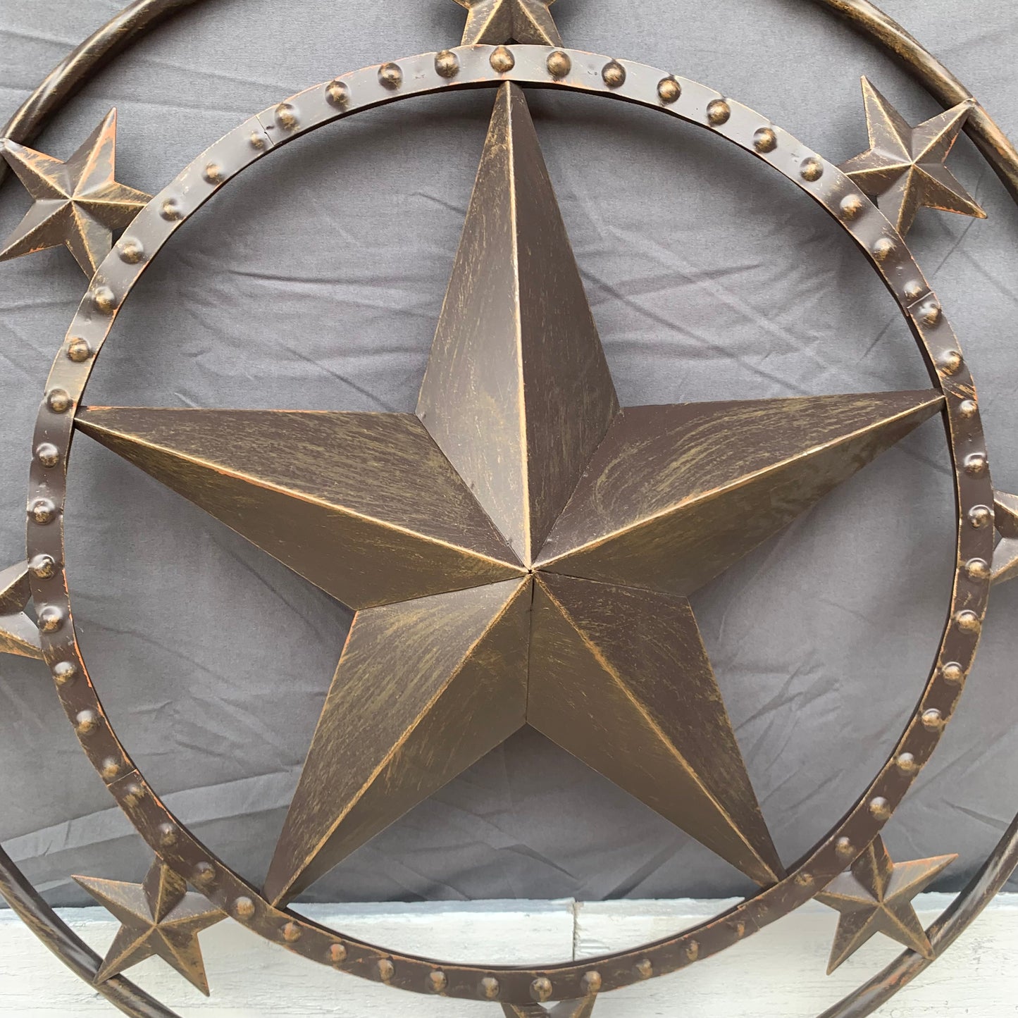 24" MULTI STAR BEADED COLIBROX BARN STAR METAL LONESTAR WESTERN HOME DECOR HANDMADE RUSTIC DARK BRONZE NEW