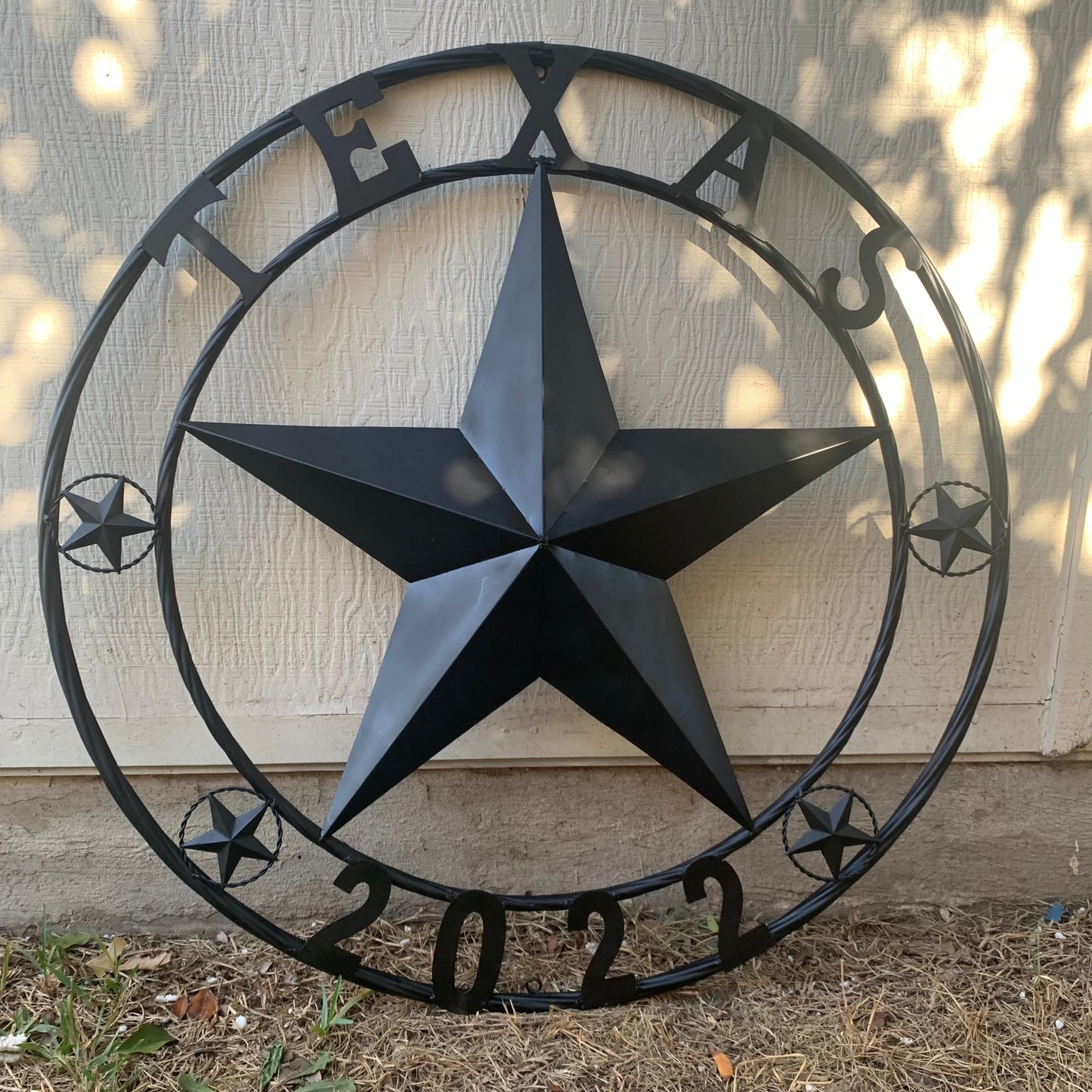 TEXAS 2022 STYLE CUSTOM NAME STAR BARN METAL LONE STAR 3d TWISTED ROPE RING WESTERN HOME DECOR RUSTIC  BLACK HANDMADE 24",32",34",36",40",42",44",46",50"