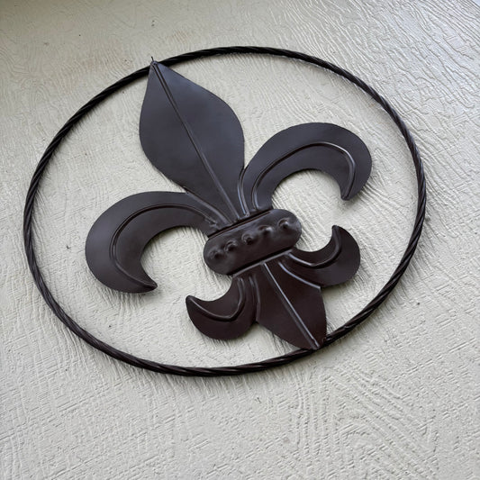 FLEUR DE LIS BRONZE METAL WALL ART SIGN WESTERN HOME DECOR HANDMADE NEW 12",18",24",32"