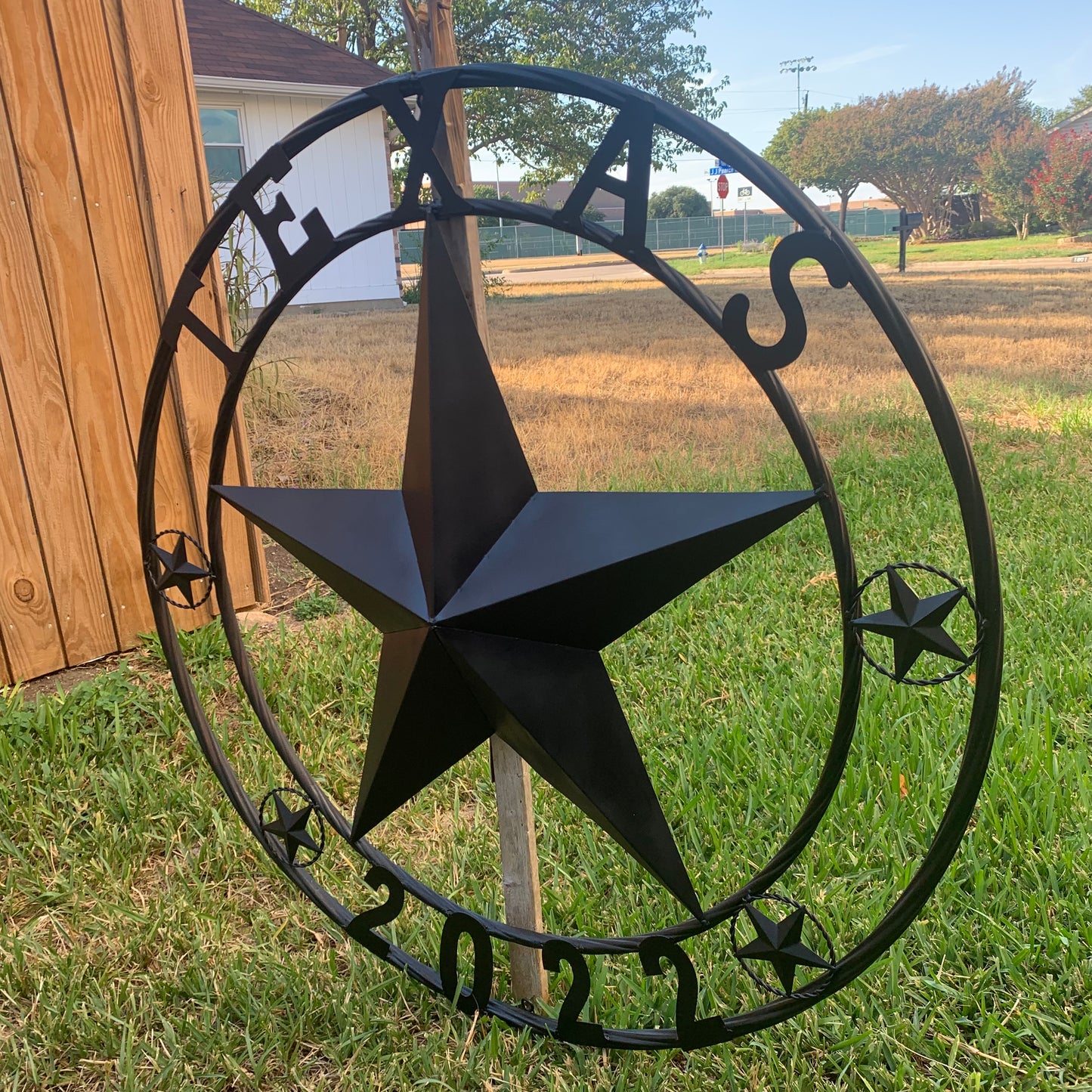 TEXAS 2022 STYLE CUSTOM NAME STAR BARN METAL LONE STAR 3d TWISTED ROPE RING WESTERN HOME DECOR RUSTIC  BLACK HANDMADE 24",32",34",36",40",42",44",46",50"