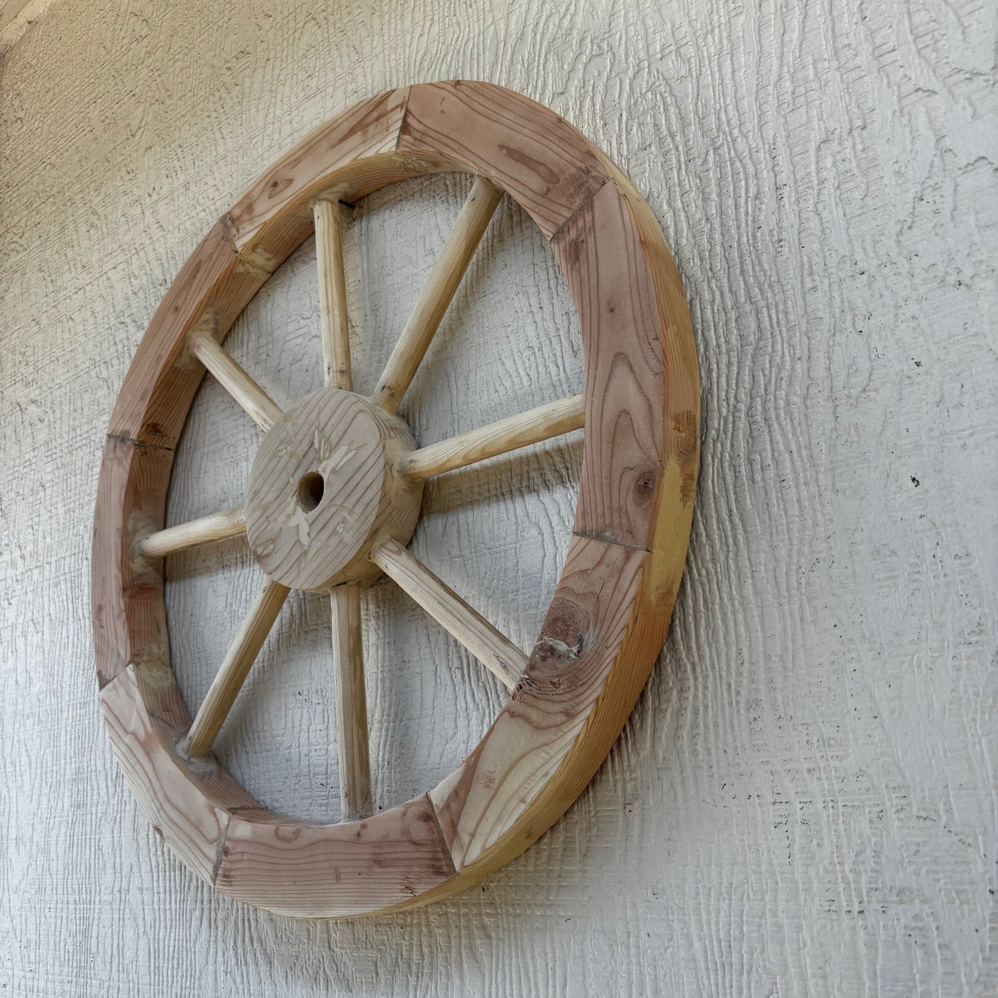 DECORATIVE WAGON WHEEL WOOD WALL ART WESTERN HOME DECOR HANDMADE TEXAS USA