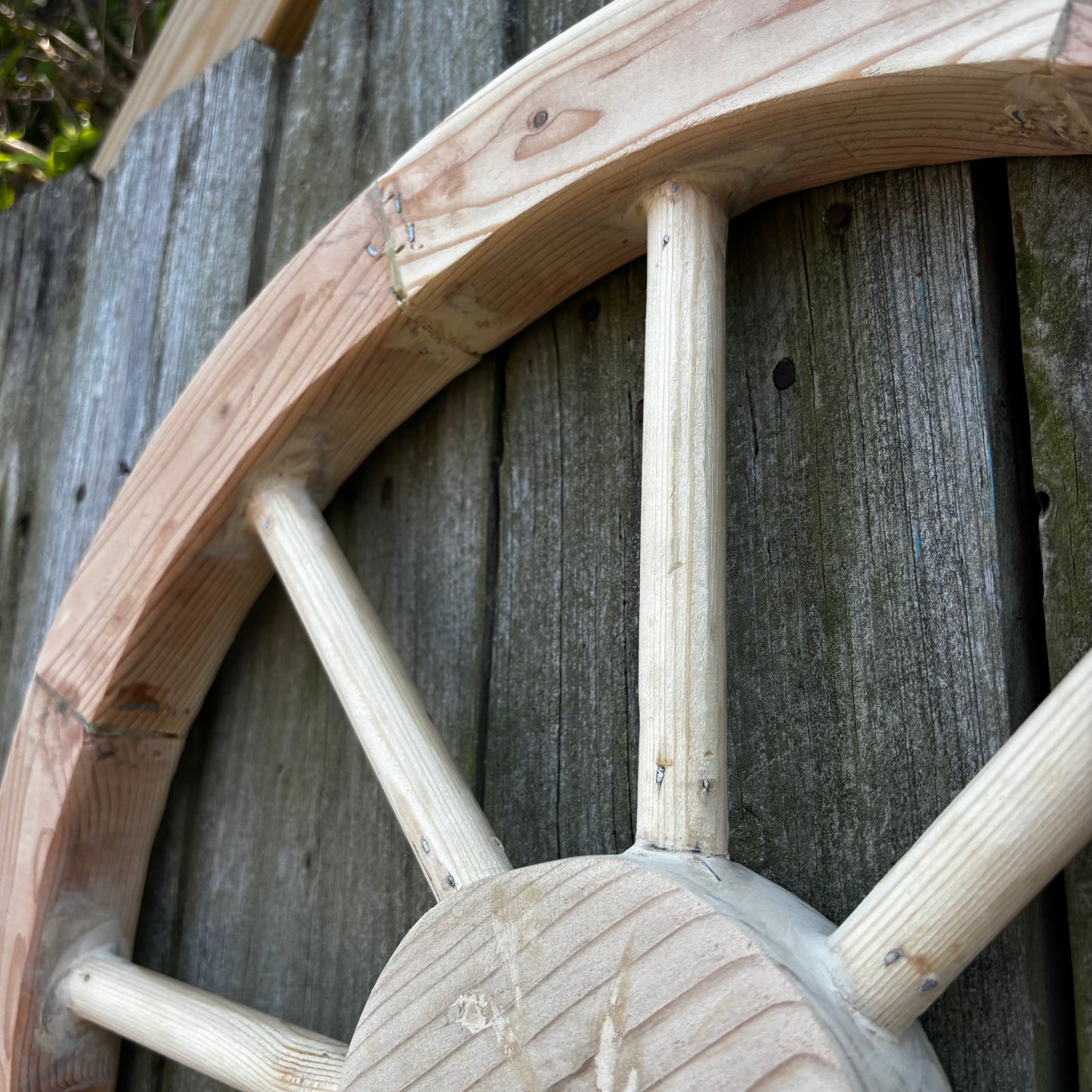 DECORATIVE WAGON WHEEL WOOD WALL ART WESTERN HOME DECOR HANDMADE TEXAS USA