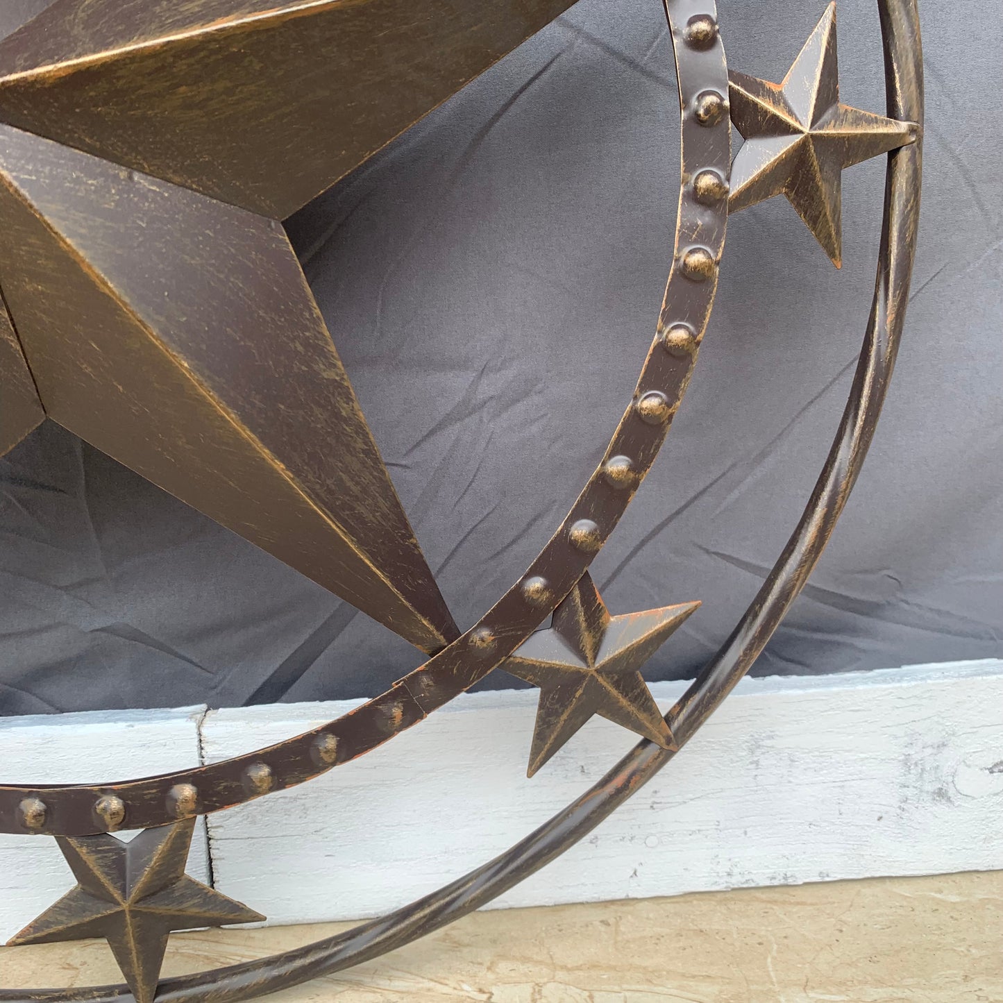 24" MULTI STAR BEADED COLIBROX BARN STAR METAL LONESTAR WESTERN HOME DECOR HANDMADE RUSTIC DARK BRONZE NEW