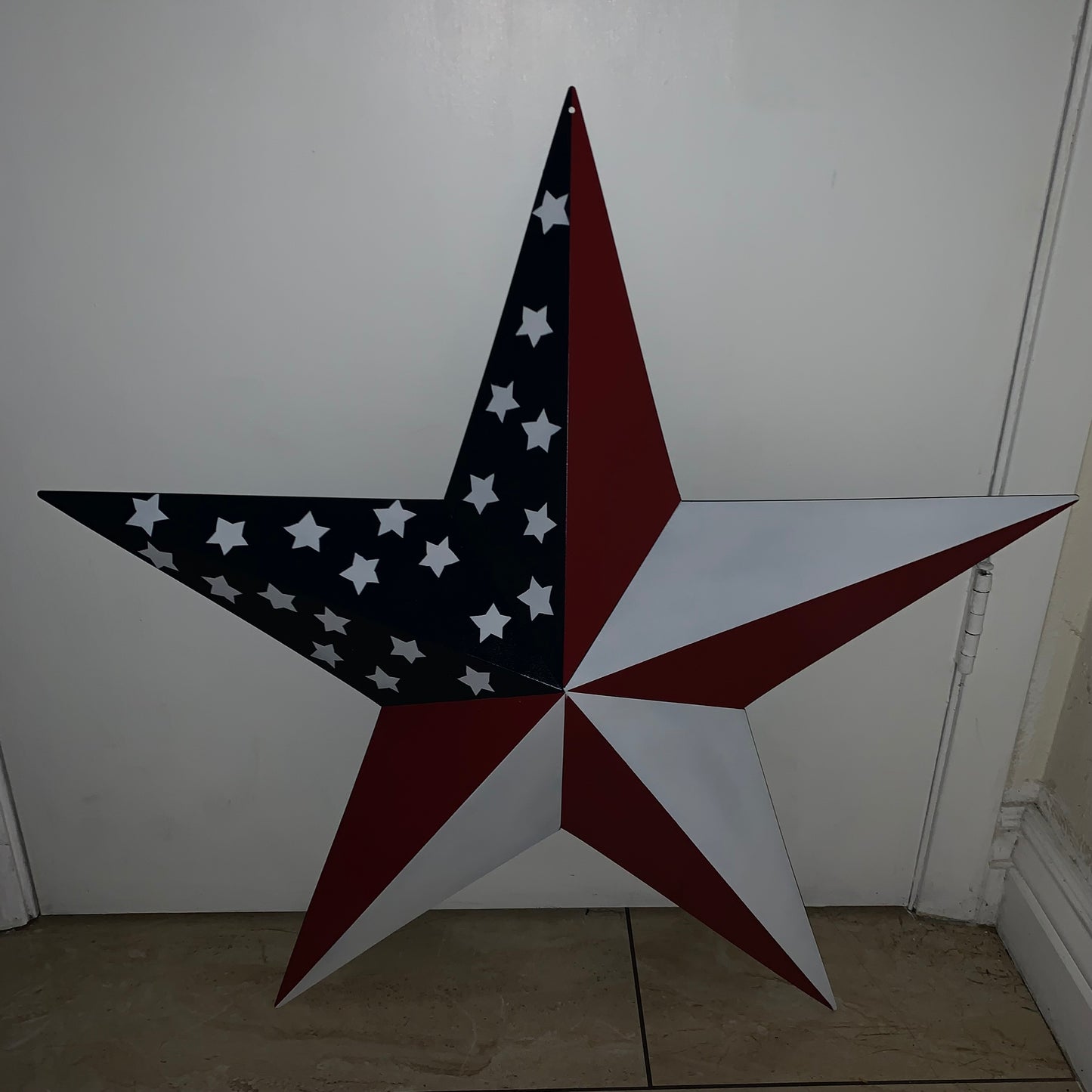 USA FLAG STAR STYLE# 5 RED WHITE & BLUE AMERICANA METAL BARN STAR WALL ART HANDMADE TO ORDER NEW #EH13380