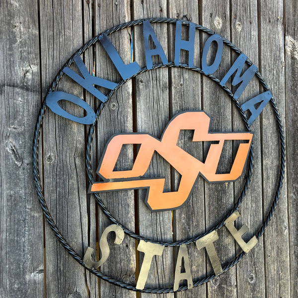 OSU OKLAHOMA STATE COWBOYS METAL CUSTOM VINTAGE TEAM WALL ART HANDMADE CRAFT SIGN