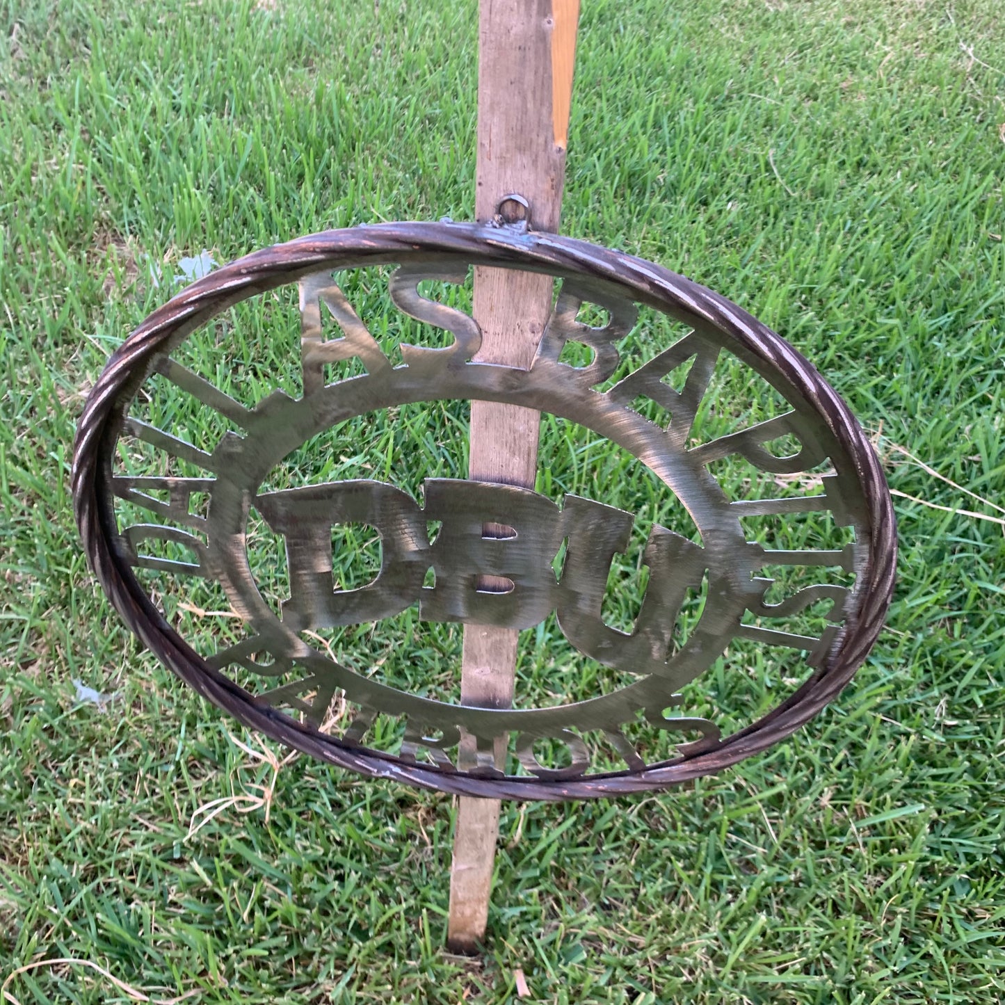 DBU DALLAS BAPTIST PATRIOTS CUSTOM RAW METAL NO PAINT VINTAGE METAL CRAFT SIGN TEAM WESTERN HOME DECOR HANDMADE
