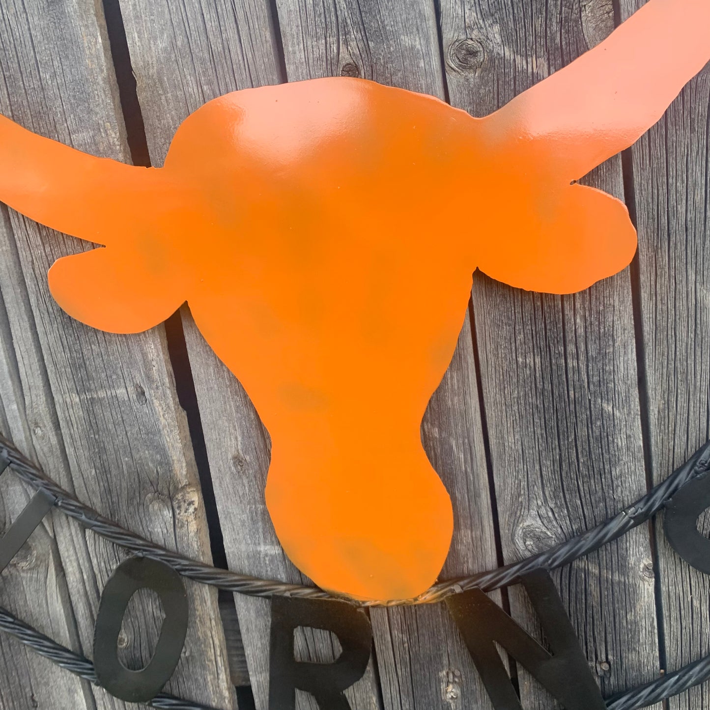 HOOKEM HORNS WITH LONE STAR TEXAS LONGHORNS HOOK EM METAL CUSTOM VINTAGE CRAFT WALL ART TEAM SIGN HANDMADE