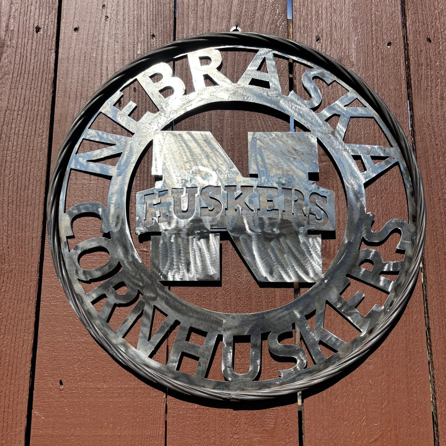 12", 18", 24", 32" NEBRASKA HUSKERS RAW METAL CUSTOM VINTAGE CRAFT TEAM SIGN